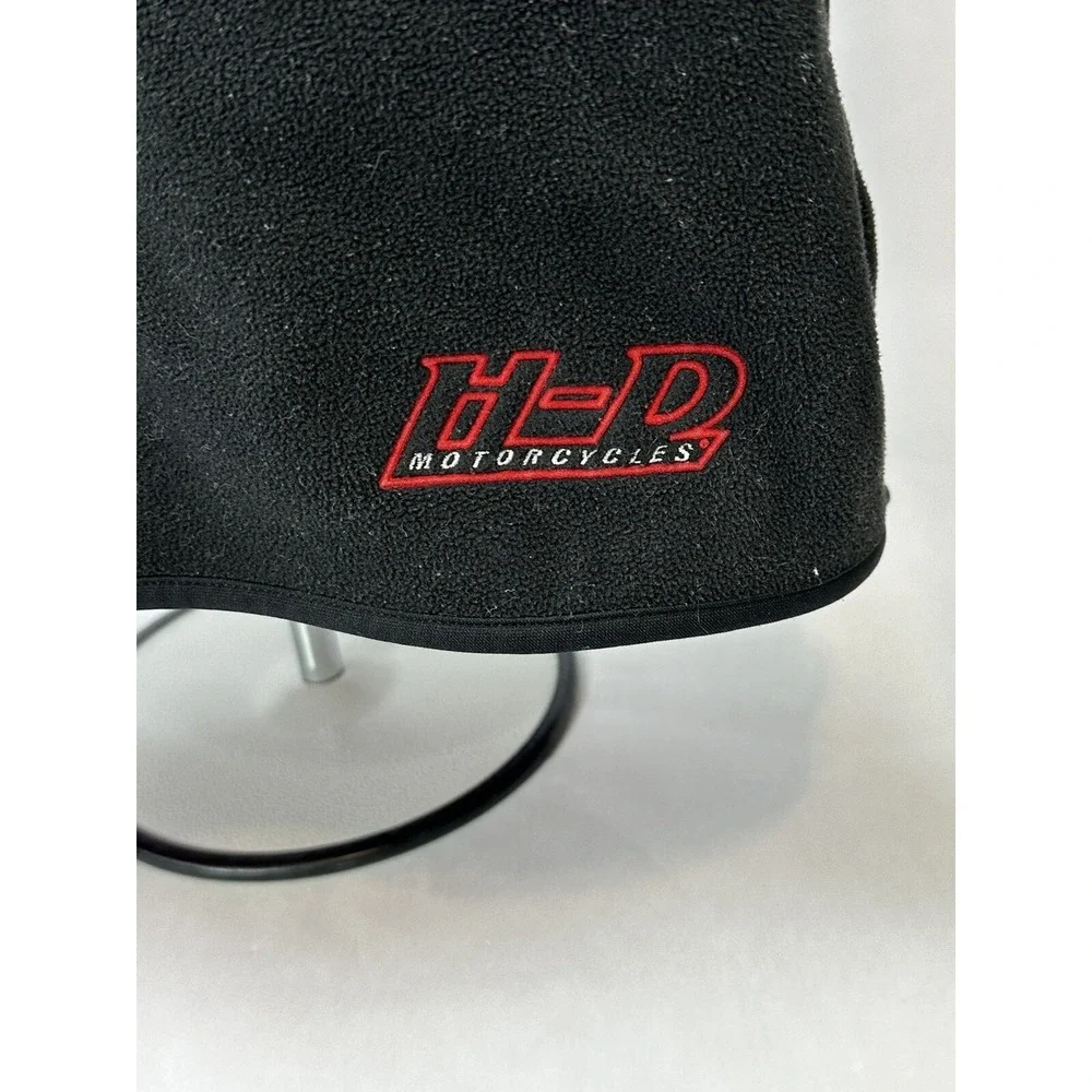 VINTAGE Harley Davidson Fleece Sweater Mens XS Black 3/4 Zip Motorcycle Biker